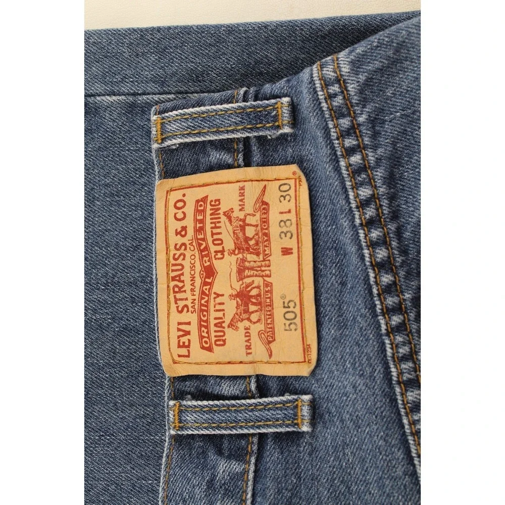 Mens Levis 505 Denim Jeans Regular Fit Medium‎ Wash Blue 36x29 (Tag Size 38x30)
